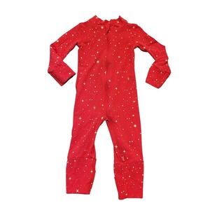 Hanna Andersson Baby‎ 3-6 Months Red Star Print Sleeper Pajamas Footed Zip